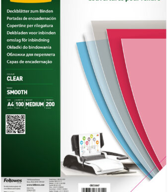 Fellowes schutbladen / dekbladen, DIN A4, PET, transparant, 0,20 mm