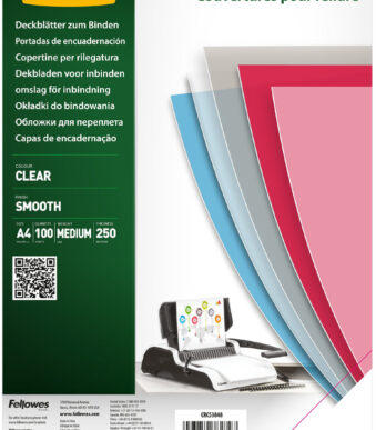 Fellowes schutbladen / dekbladen, DIN A4, PET, transparant, 0,25 mm