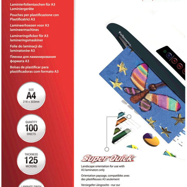 Fellowes lamineerhoes Super Quick, DIN A4, 250 mic, 100 st.