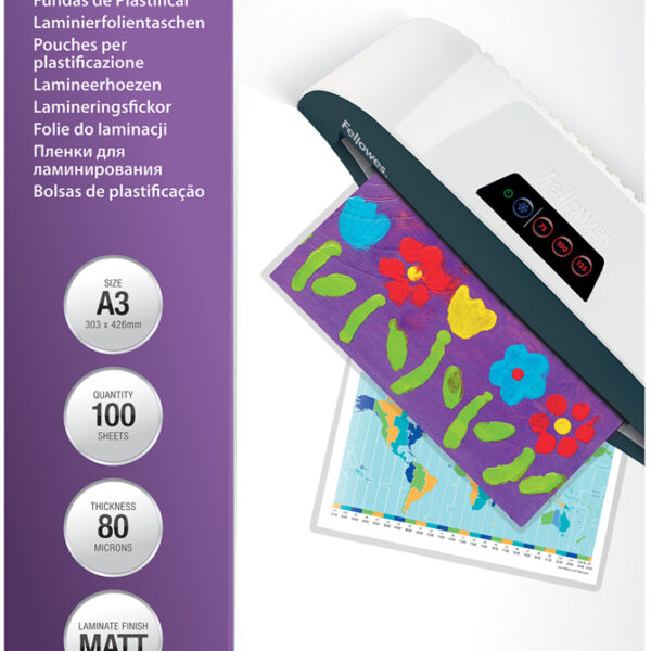 Fellowes lamineerhoes, DIN A3, mat, 160 mic, 100 st.