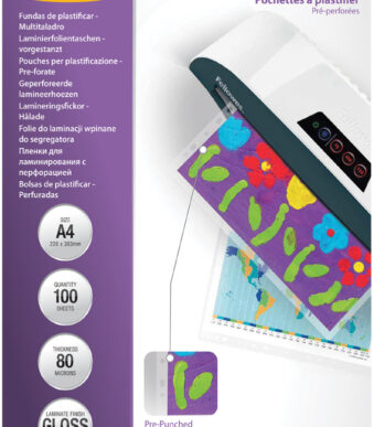 Fellowes lamineerhoes, voorgeponst, DIN A4, mat, 160 mic, glanzend, 100 st.