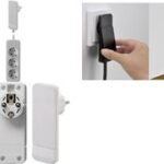 BACHMANN vlakke stekker FLAT PLUG met 3-voudige stekkerdozenlijst, wit