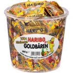 HARIBO fruitgummi goudbeertjes Mini's, in ronde doos