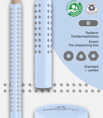 FABER-CASTELL potlood Jumbo GRIP set, lichtblauw, blister