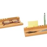 WEDO bureaustandaard met smartphone houder, van bamboe