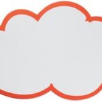 FRANKEN moderatiekaart/presentatiekaart ´Wolk´, zelfklevend, 60x100 mm, wit met rode rand