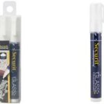 Securit krijtmarker WATERPROOF MEDIUM, 2 in etui, wit