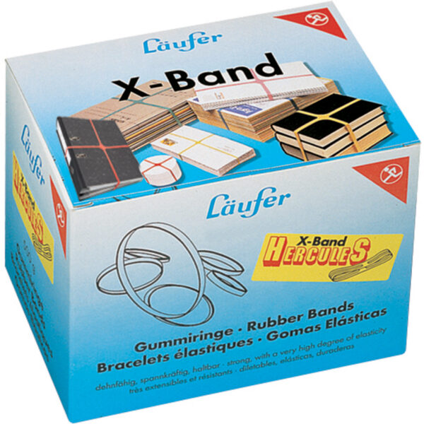 Läufer X-elastiek in doos - 500 g, 250 x 25 mm, kleuren assorti