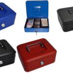 pavo geldkistje/geldcassette, blauw, maat: (B)250 x (D)180 x (H)90 mm