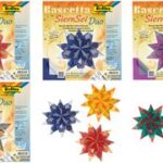 folia vouwbladen Bascetta-ster, 200 x 200 mm, hoogrood/goud, 75 g/m2, 32 vel