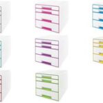 LEITZ schuifladenbox WOW CUBE, 4 lades, parelwit/roze