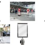 Securit afzetsysteem RETRACTABLE - set, chroom / grijs