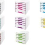 LEITZ schuifladenbox WOW CUBE, 5 lades, parelwit/grijs