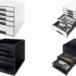LEITZ schuifladenbox WOW CUBE, 5 lades, parelwit/zwart