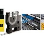 DYMO RHINO vinyl-lettertape zwart/geel, 12 mm x 5,5 m