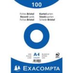 EXACOMPTA systeemkaarten, DIN A4, blanco, wit