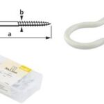 suki. schroefhaak, gebogen, 50 x 3,3 mm, wit, 15 stuks