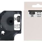 rillprint lettertapecassette, zwart/transparant, 9 mm, x 7m