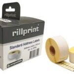 rillprint etiketten op rol, 25 x 54 mm, wit, permanent