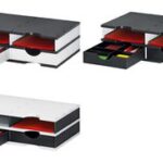 styro sorteerstation styrodoc duo, 4 vakken, zwart/wit