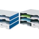 styro basiseenheid styrodoc trio, 6 vakken, blauw/grijs