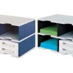 styro basiseenheid styrodoc duo, 4 vakken, blauw/grijs