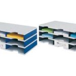 styro basiseenheid styrodoc trio, 9 vakken, blauw/grijs