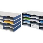 styro basiseenheid styrodoc trio, 12 vakken, blauw/grijs