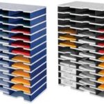 styro basiseenheid styrodoc trio, 36 vakken, blauw/grijs