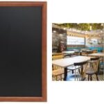 Securit krijtbord UNIVERSAL, met houten rand, donkerbruin