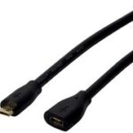 LogiLink Micro USB 2.0 verlengingskabel, 2, 0 m, zwart