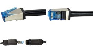 LogiLink Outdoor Patchkabel, Cat. 6A, S/FTP, 5,0 m zwart