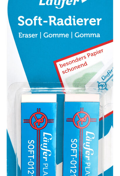 Läufer kunststof-vlakgum PLAST SOFT, 2 op blister