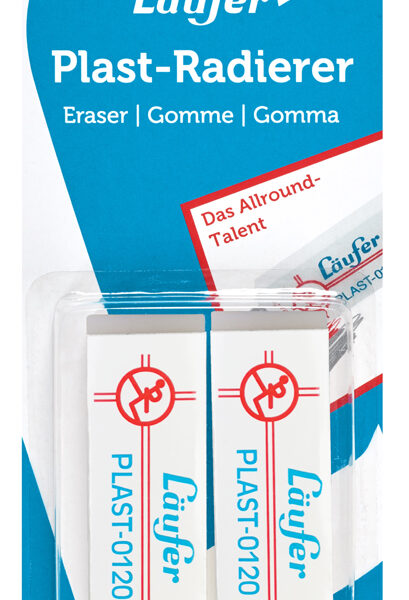 Läufer kunststof-vlakgum PLAST-0120, 2 op blister