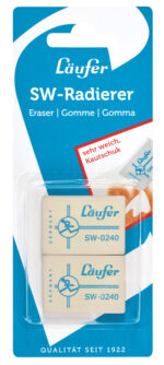 Läufer natuurrubber-vlakgum SW240, 2 op blister