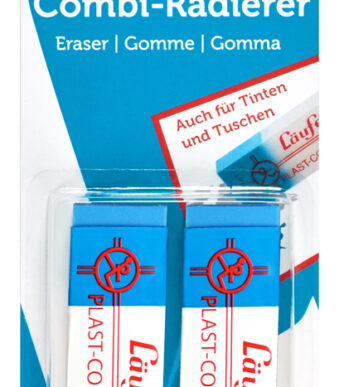 Läufer kunststof-vlakgum PLAST COMBI, 2 op blister