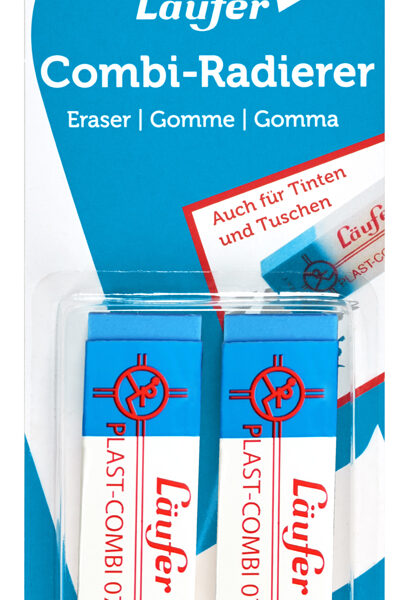 Läufer kunststof-vlakgum PLAST COMBI, 2 op blister