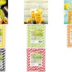 NATURE Star papieren drinkrietje Classic, 197 mm, geel/wit gestreept