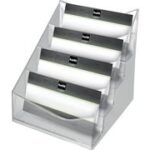 helit 4-vaks visitekaartstandaard ´the helpdesk´ glashelder