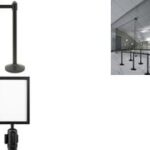 Securit afzetsysteem RETRACTABLE - paal, zwart