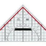 M+R geodriehoek, acrylglas, hypotenusa: 230 mm, glashelder