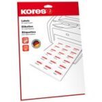 Kores universele etiketten Power, 210 x 297 mm, 25 vel A4, permanent, wit