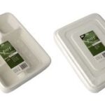 PAPSTAR menutray van suikerriet 'pure', 5-vaks, wit