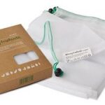 STARPAK herbruikbare voedselnetten, met trekkoord, wit