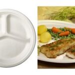 PAPSTAR suikerrietbord 'puur', rond, 260 mm, 3 vakken