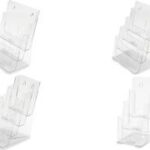 deflecto brochurehouder, DIN A5 staand, 4 vakken, glashelder