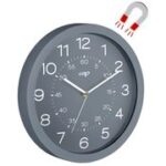 CEP wandklok Mineraal, quarz uurwerk, magnetisch, grijs
