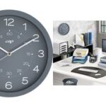 CEP wandklok Mineraal, quarz uurwerk, grijs