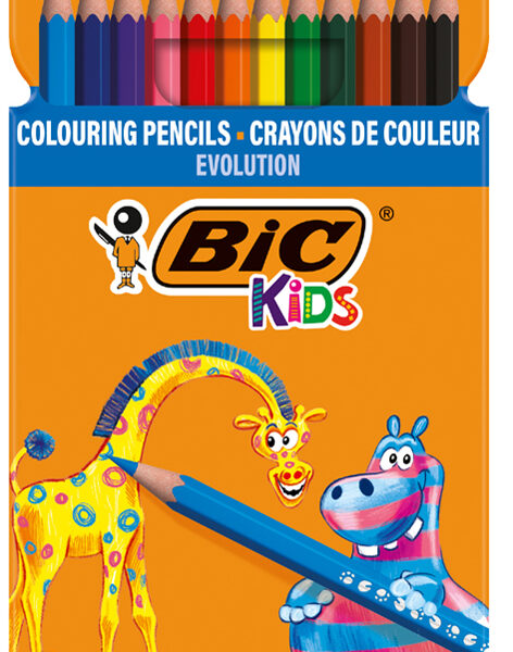 BIC KIDS kleurpotloden Evolution ecolutions, 12 stuks in doosje