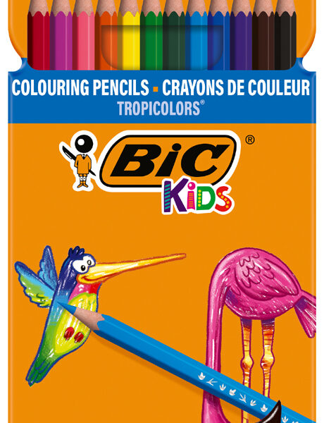 BIC KIDS kleurpotloden Tropicolors, 12 stuks in doosje
